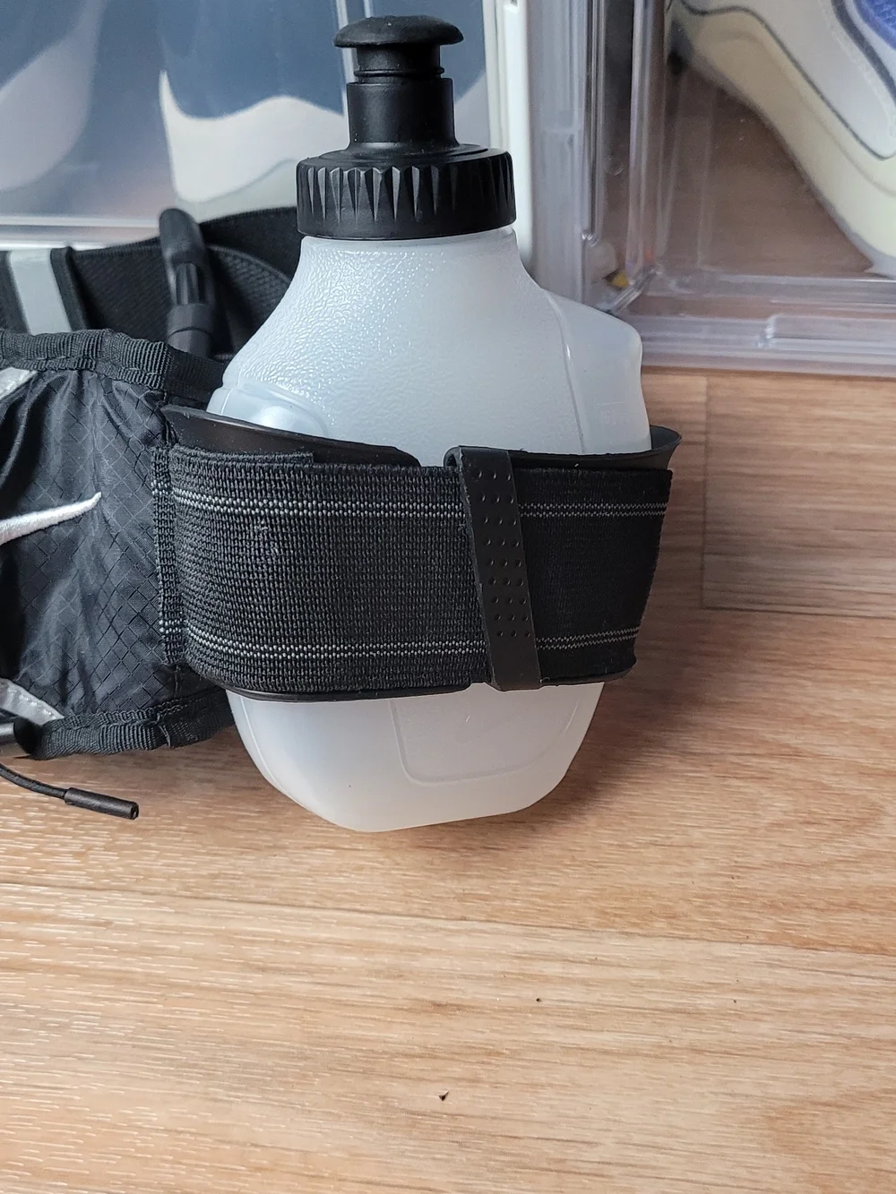 Nike Running Waist Pack Belt Black Lightweight Double Bottle Hydration